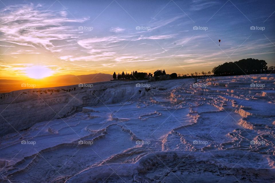 Pamukkale Denizli sunset
