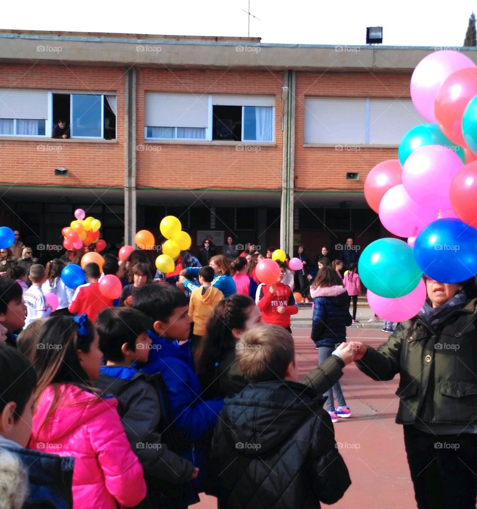 Helium balloons. Peace day