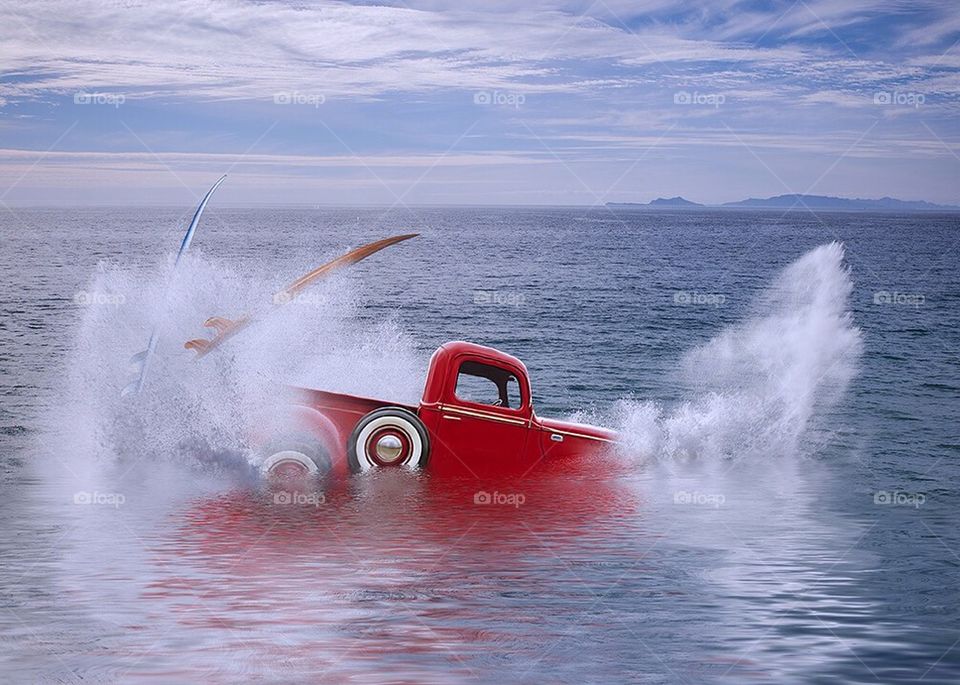 Crash, water, ocean, surf, surf board, submerge, accident , water,