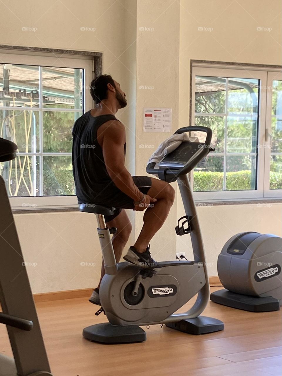 Indoor sport on cycling machine