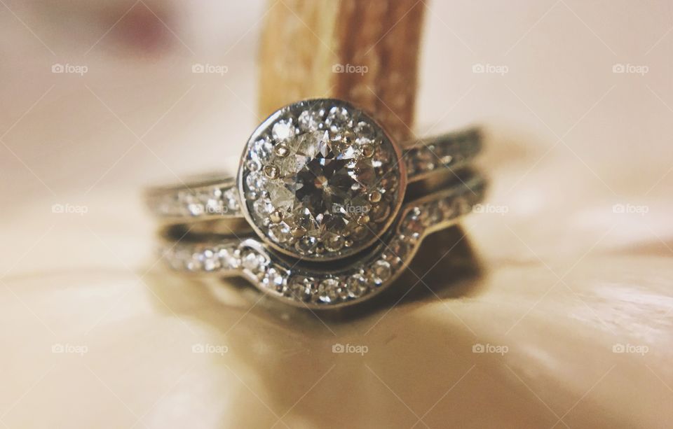 Macro view of wedding rings