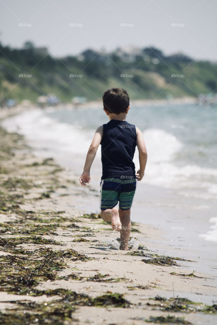 Running on the beach