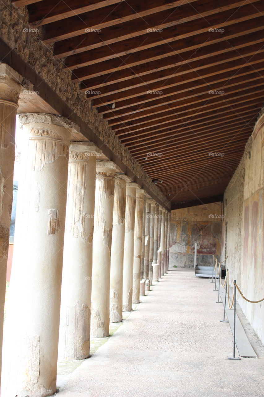 Columns in Pompeii city.