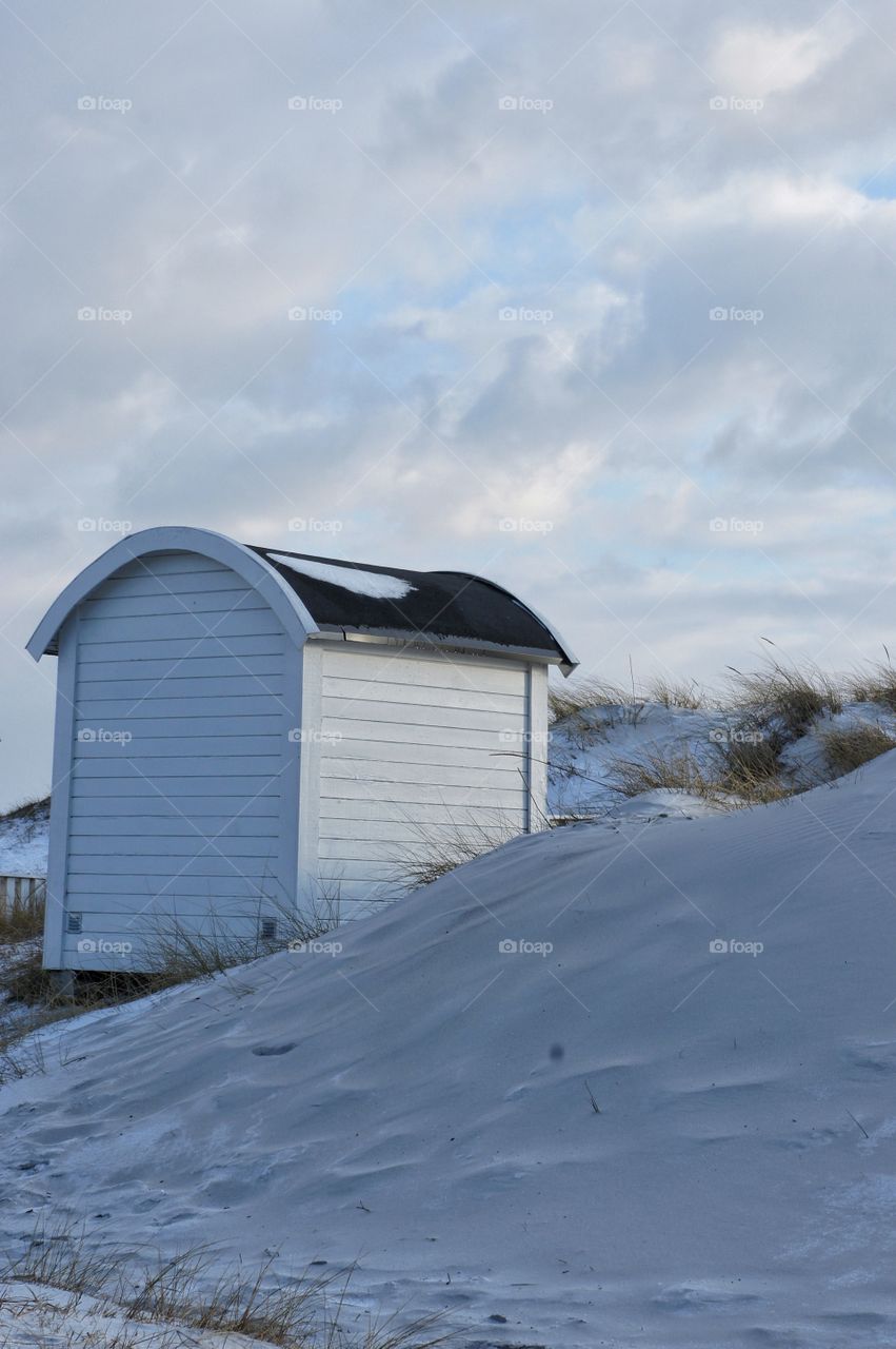 Beachhut in Winter