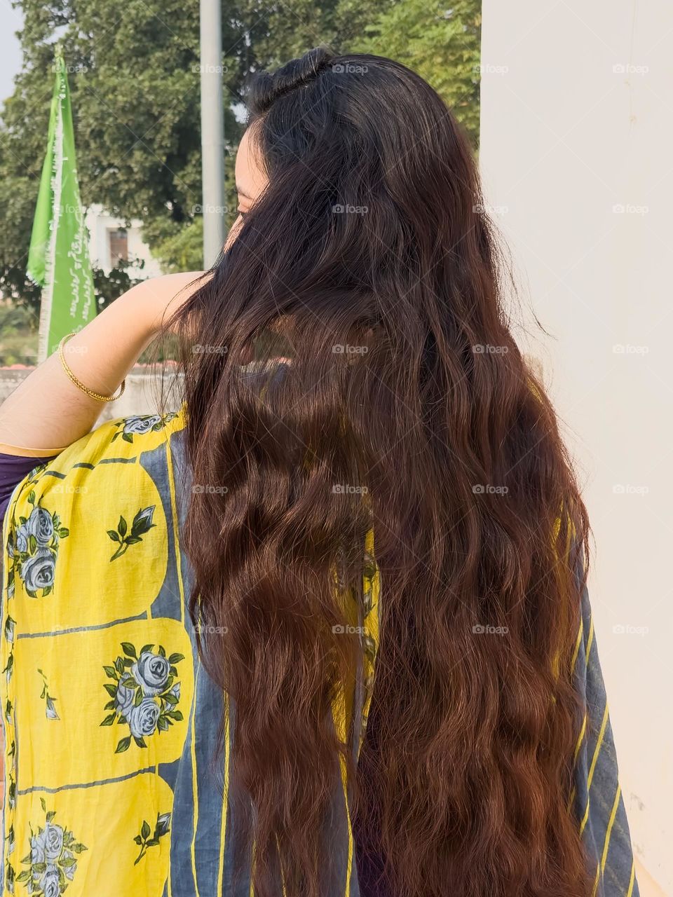 Beautiful long hair brown, healthy and shiny