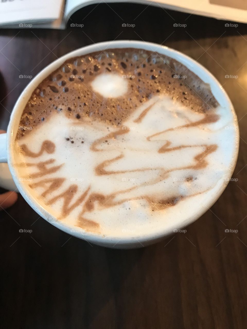 My father ordered a cup of coffee at liquid planet. Being that we live in Montana they drew the mountains. 👍🏻