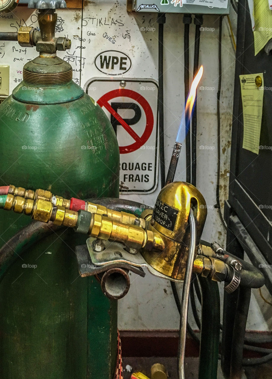 I burn for you - glassblowers workshop has a handy flame constantly burning nearby. 