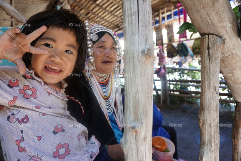 Thai woman and child