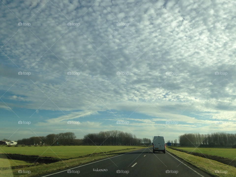 sint annaparochie sky clouds road by frido1969