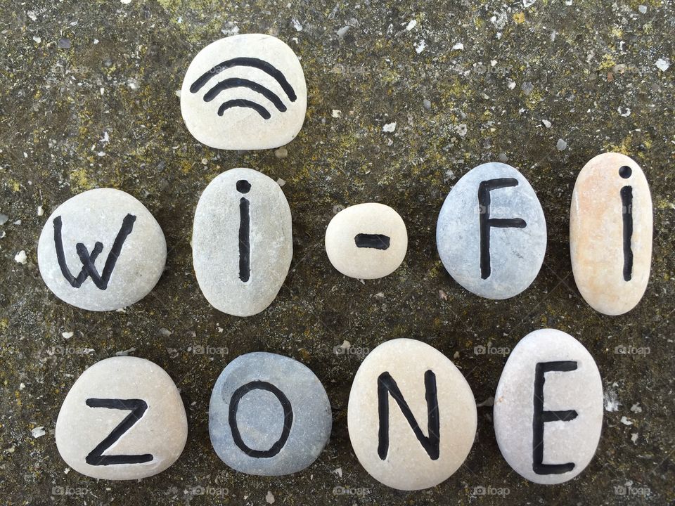 Wi-Fi zone on stones