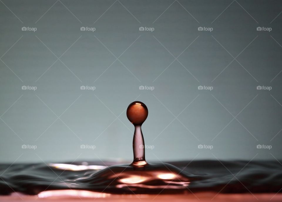 Liquid red water droplet
