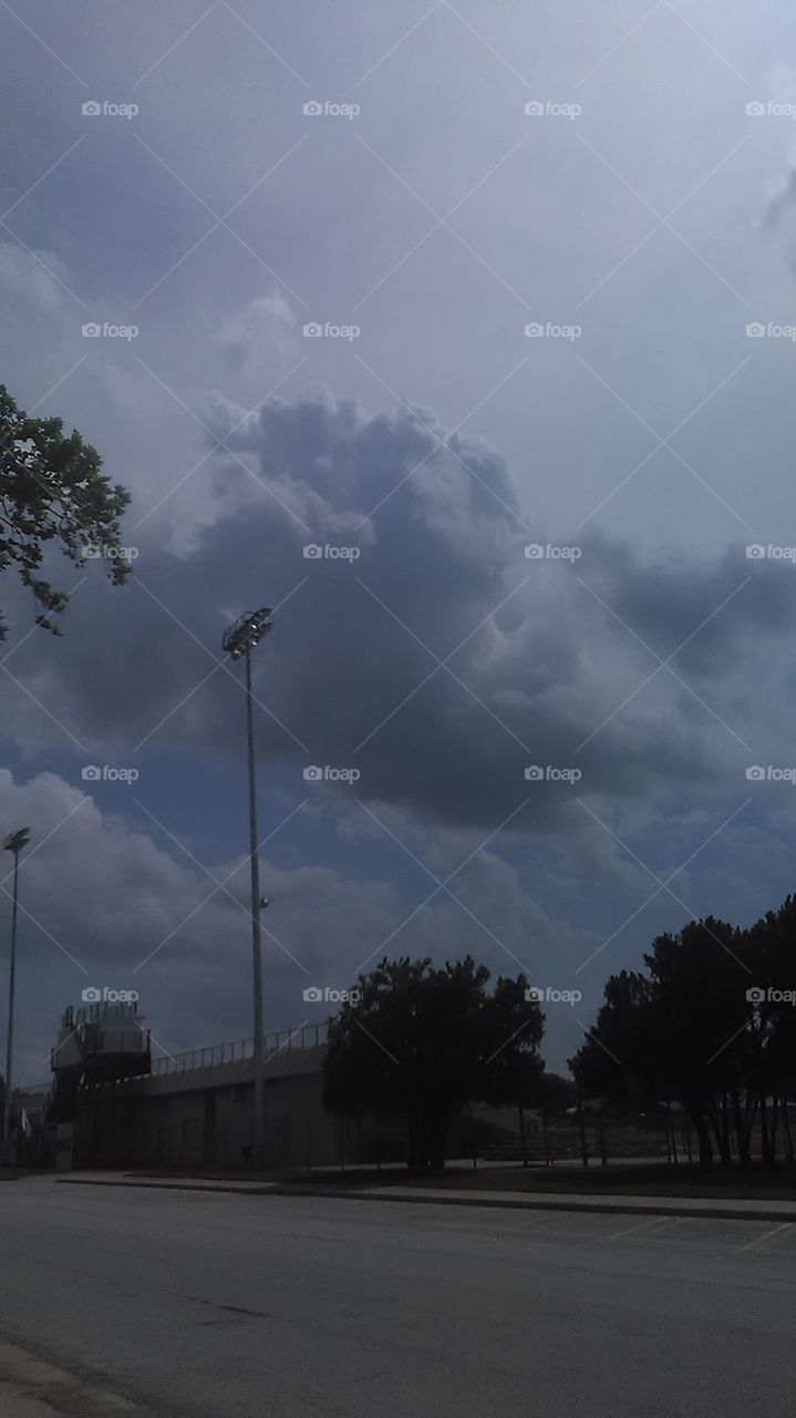 dark cloud. they were calling for bad storms today
