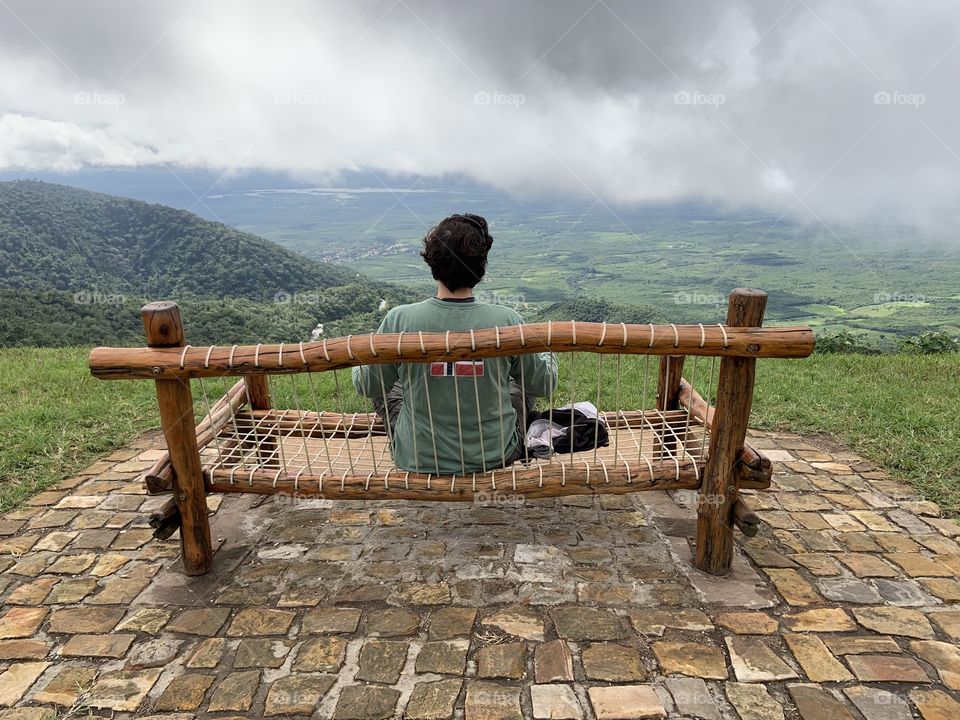 Woman looking valley