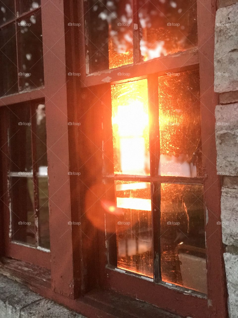 Sunrise in window