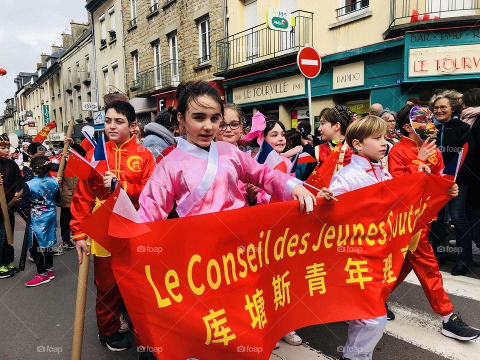 Europe travel shot-the Normandy small city of 10, 000 people coutances is very busy, the whole city is full of Chinese culture, a city with only four Chinese people, but has the feelings of such Chinese culture.