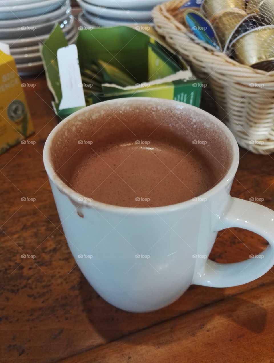 half hot chocolate cup