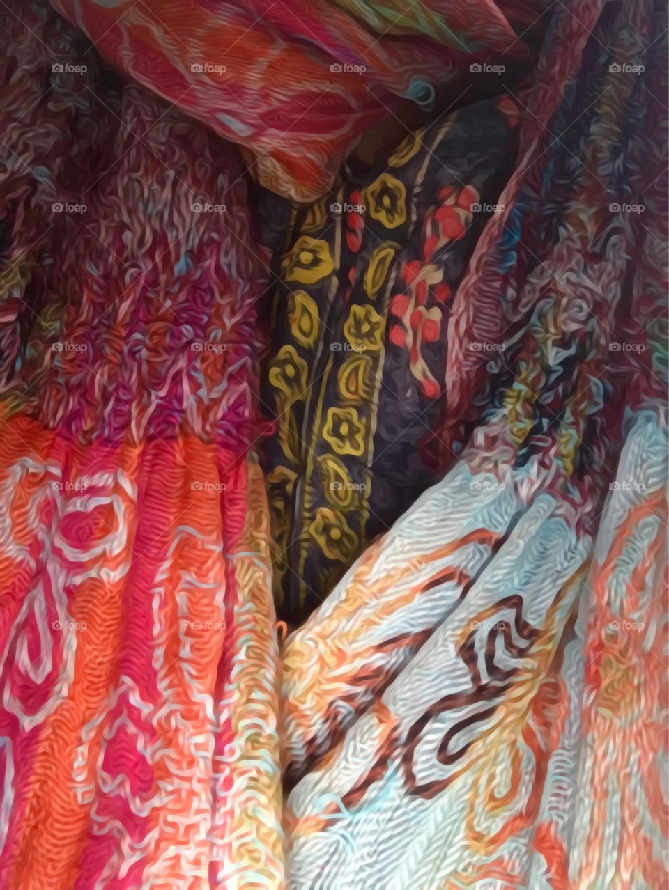 Boho pattern fabric drape fashion