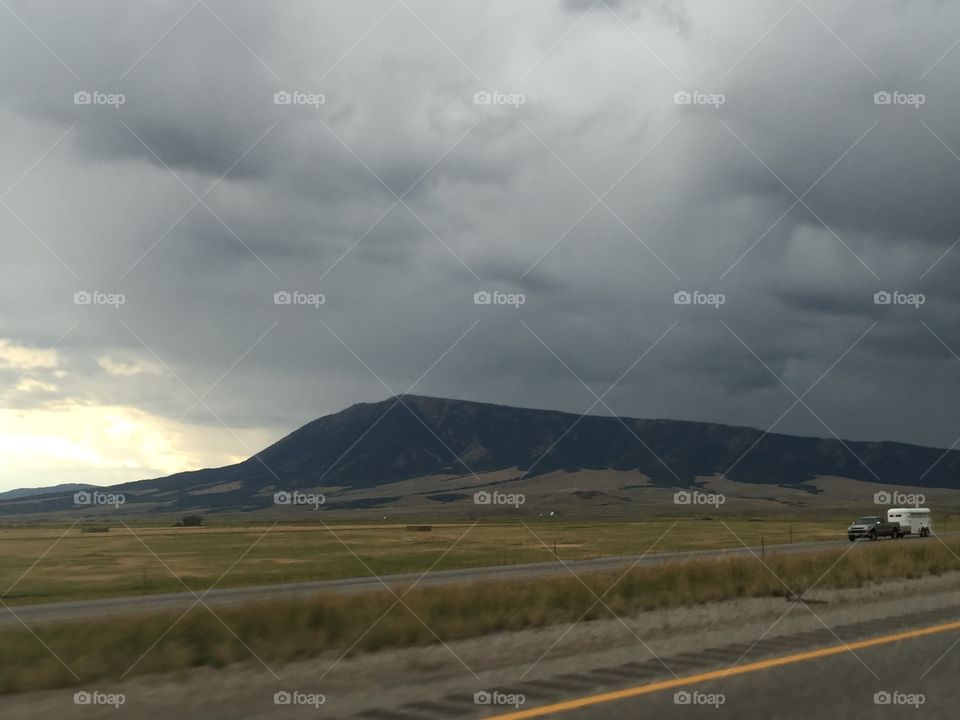 Mid-west mountain. Just recently drove across the country, beautiful shot of light and dark!