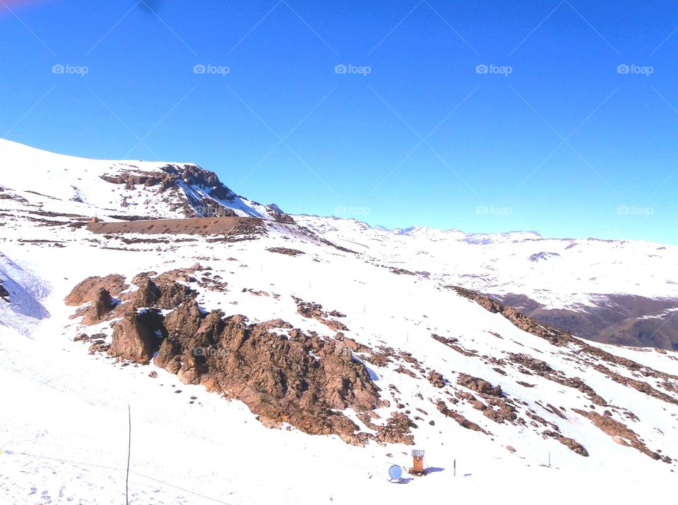 Neve, montanhas, Chile
