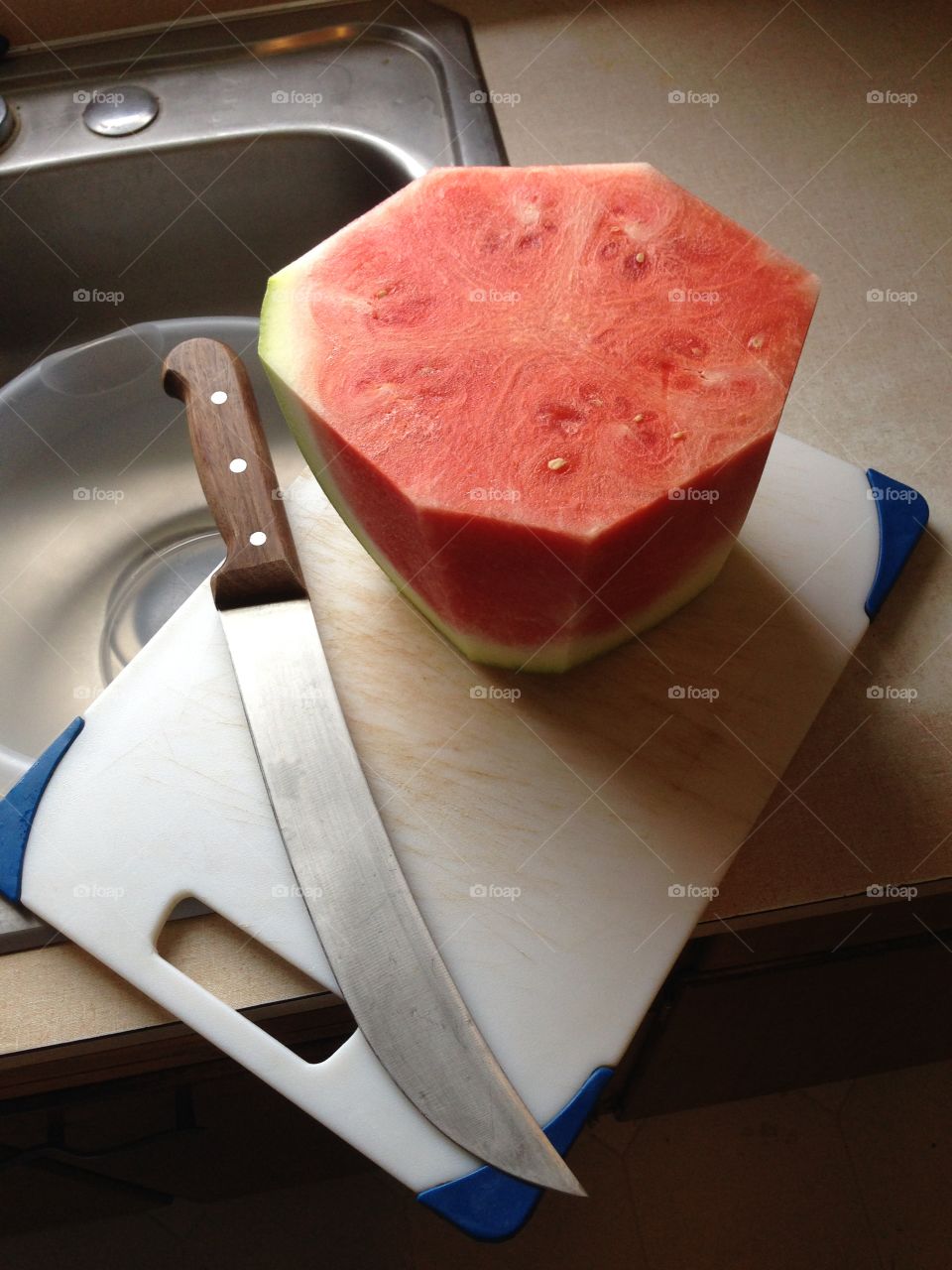 Watermelon. Watermelon cutting interrupted