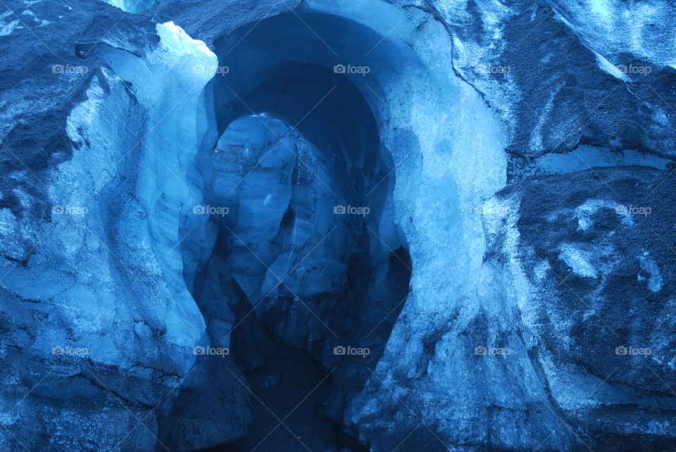 An ice cave on Katla Glacier