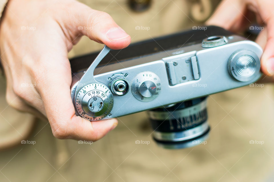 girl with retro camera