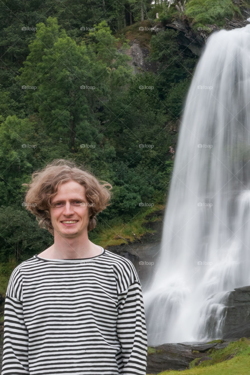 Selfie by the waterfall