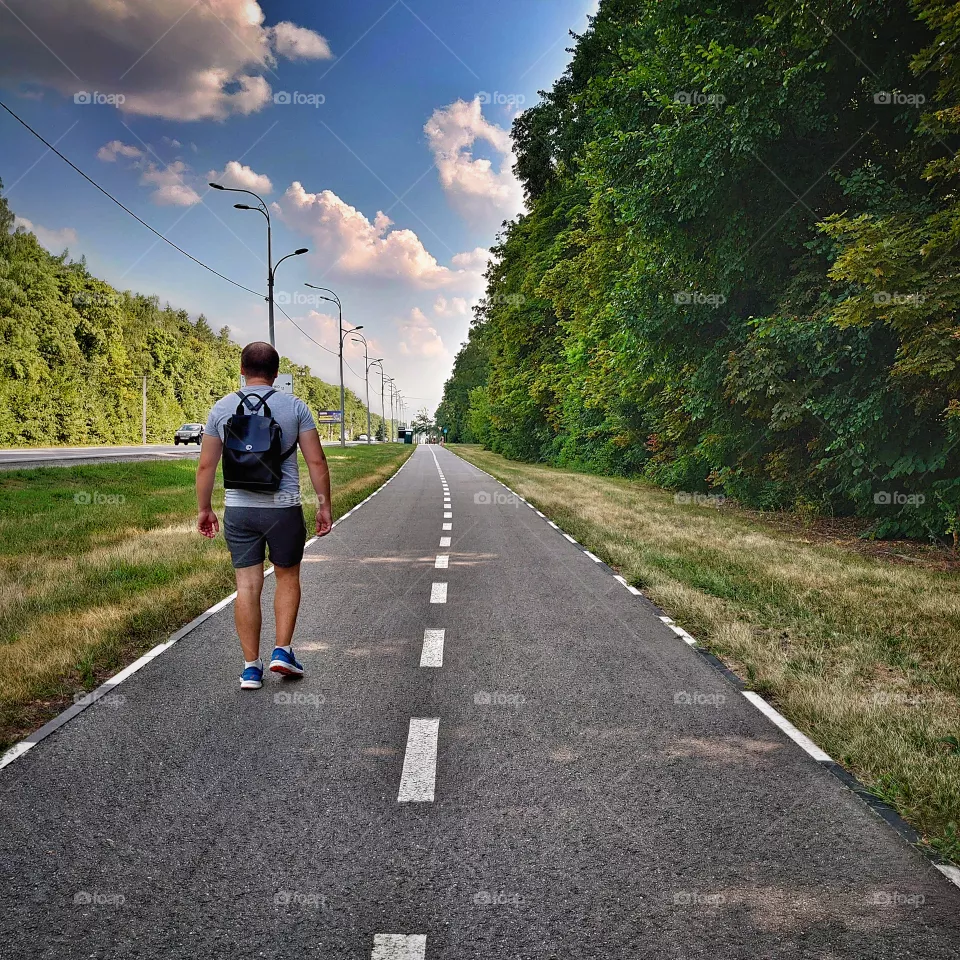 long road. City road, long and fun route.
