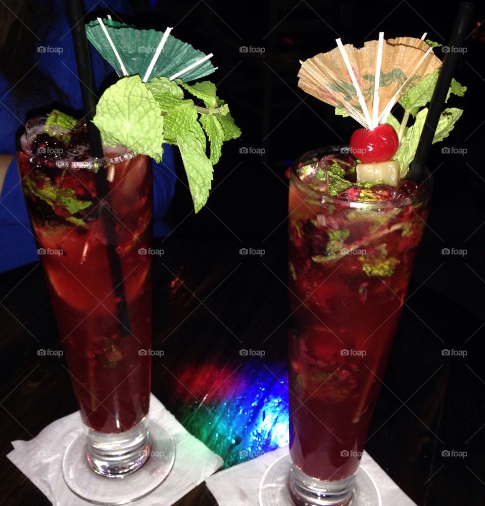 Berry mojitos. delicious berry mojitos enjoying a few drinks