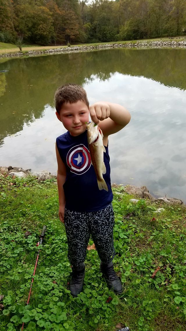 my boy catching a fish