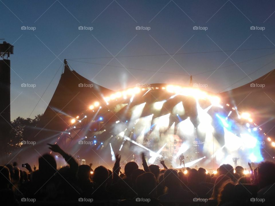 Roskilde festival. Muse at Orange stage on roskilde festival