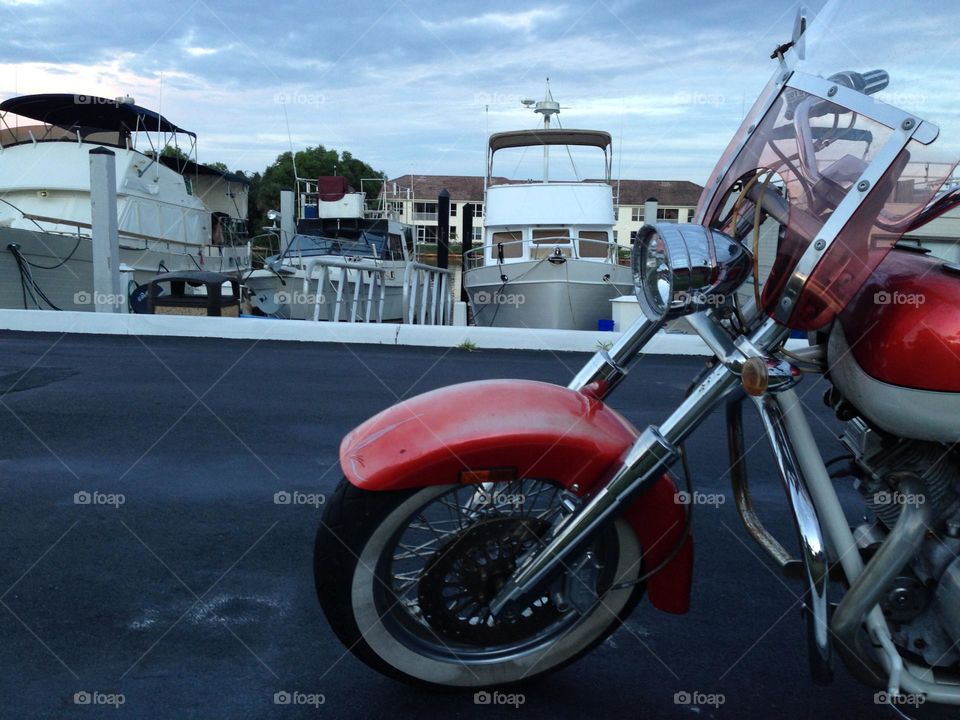 Commuting by motorcycle.