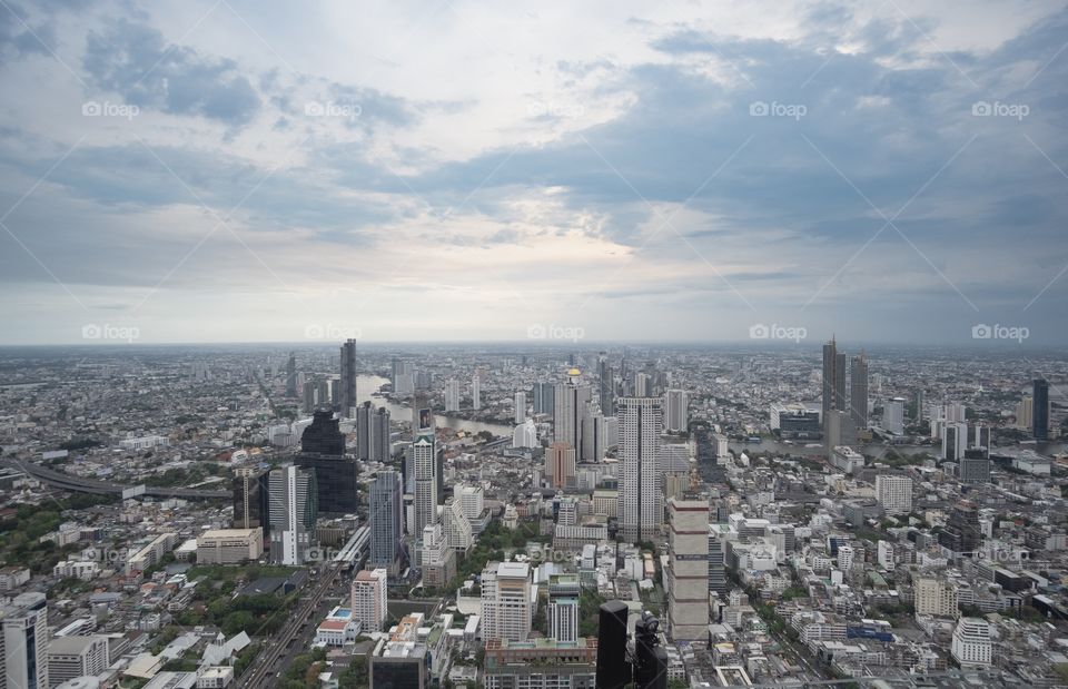 Bangkok/Thailand-May 04 2019: Beautiful city scape view in The capital city