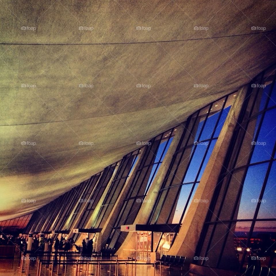 Washington Dulles Airport at dusk