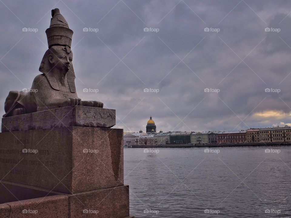 Sphinx. 

This is St Petersburg. Neva River.  
