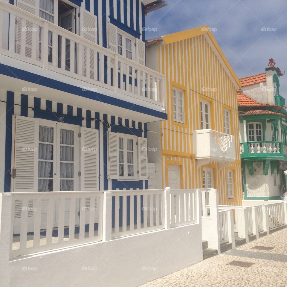 Costa Nova beach houses in Portugal