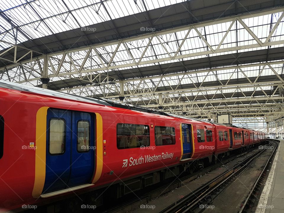 Train waiting at Waterloo Station