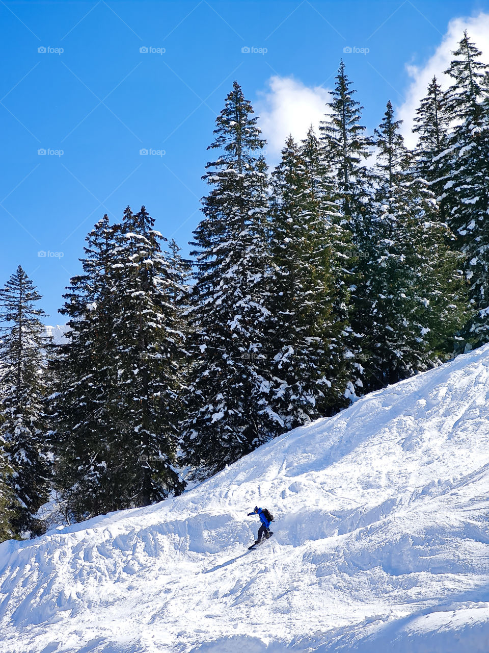 perfect day for snowboarding