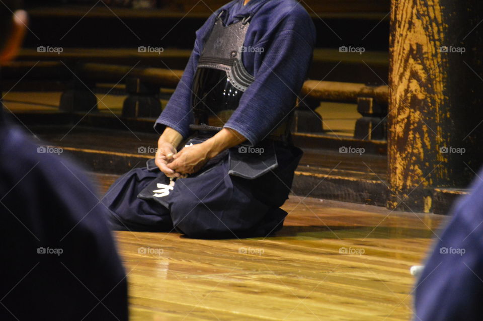 Kendoka Sitting In Meditation