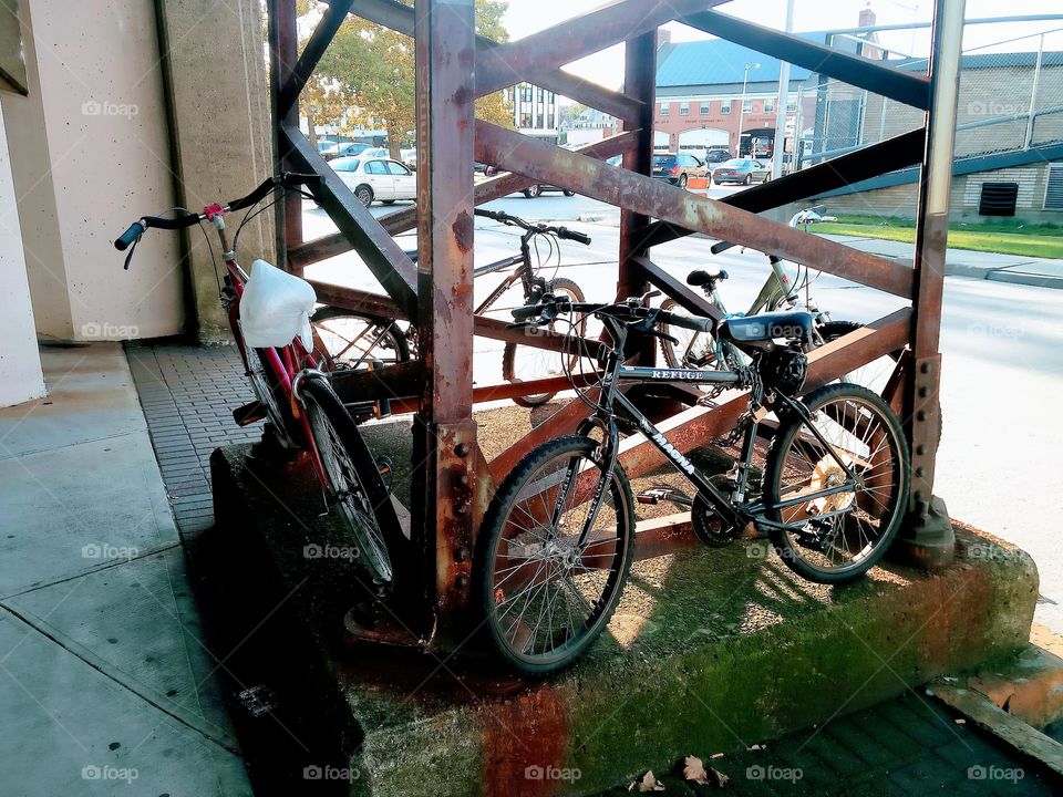 secured bicycle