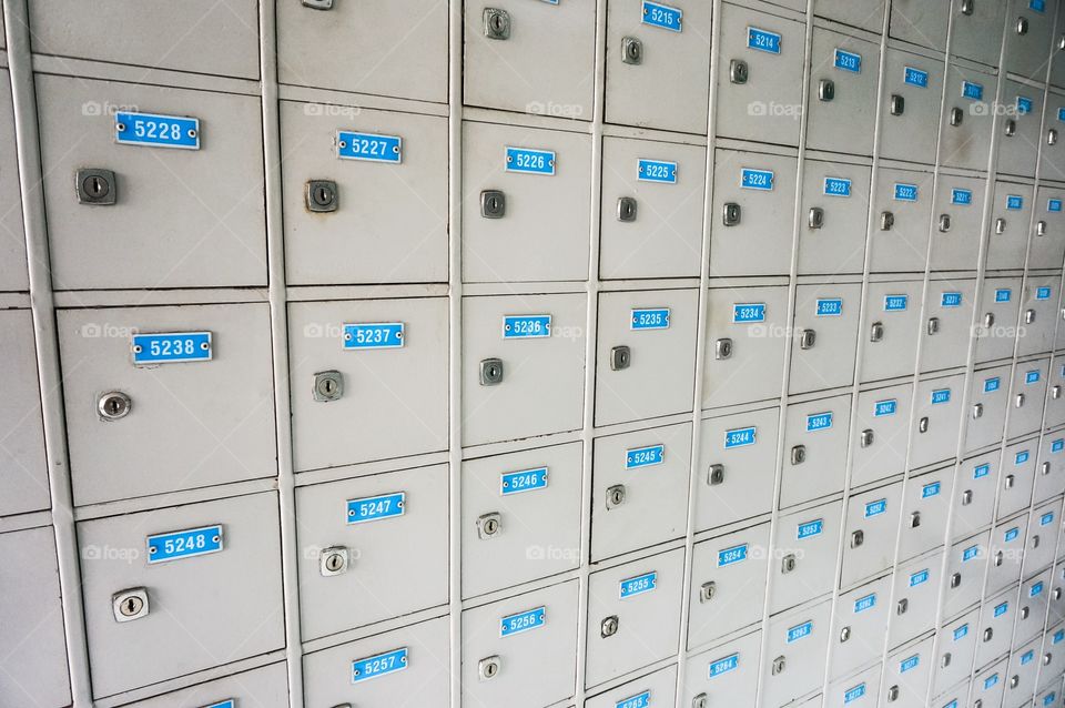 Rows of mailboxes