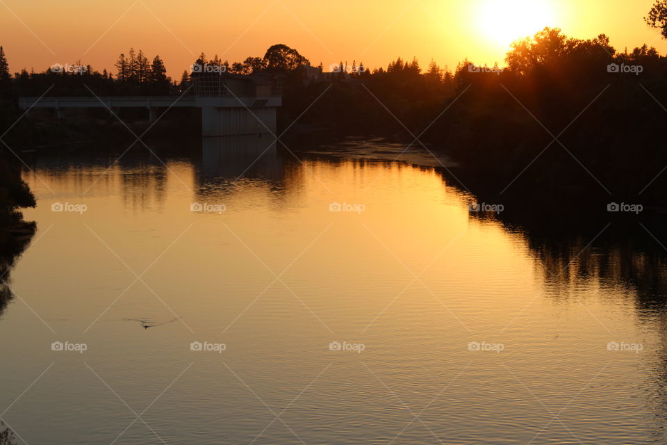 Reflection, Water, Lake, Sunset, Dawn