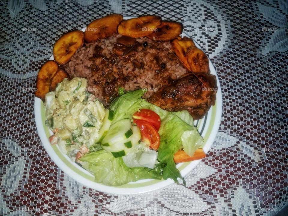 Rice and peas Jamaican food