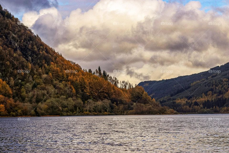 Autumnal colours across a loch