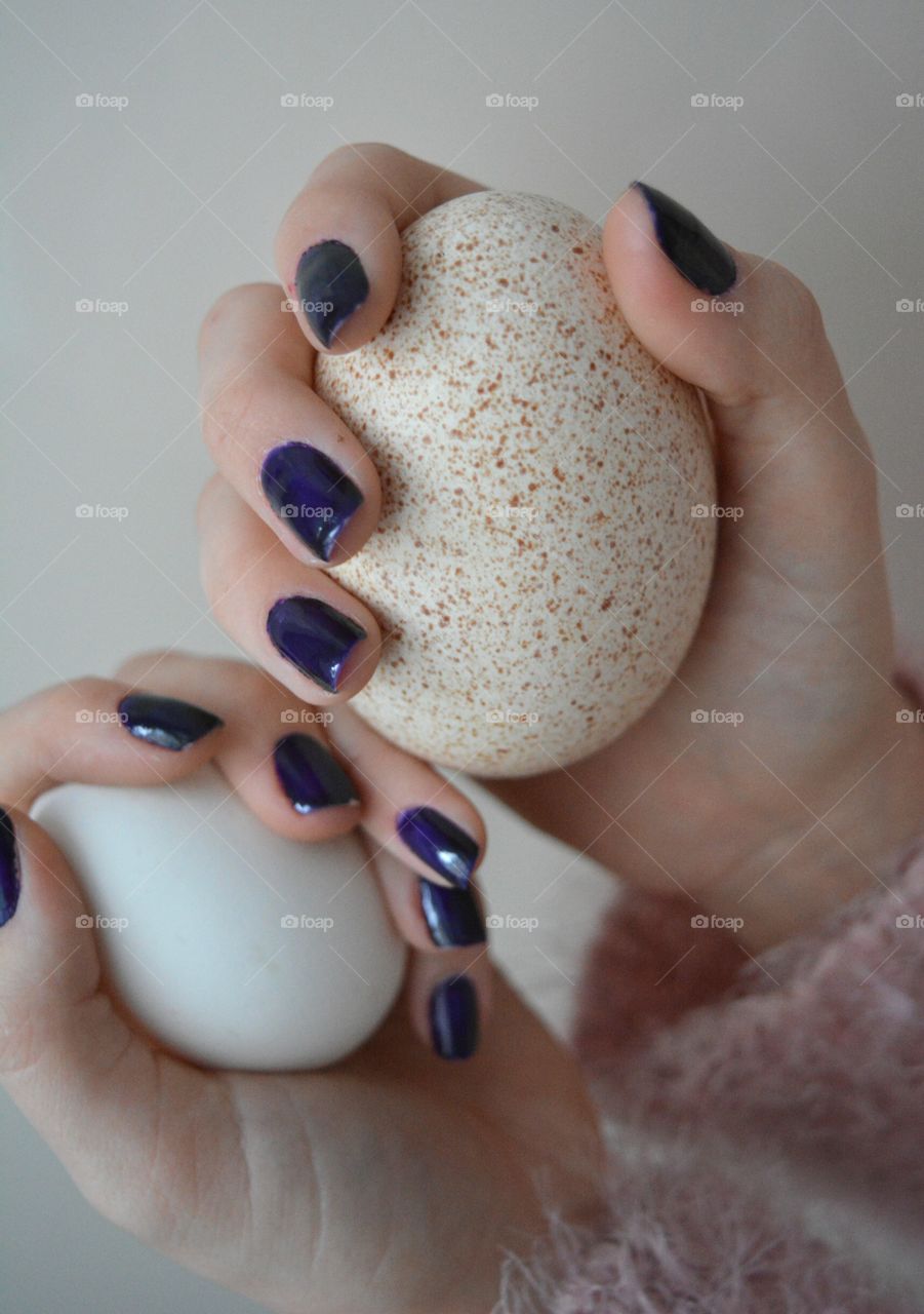 eggs in hands