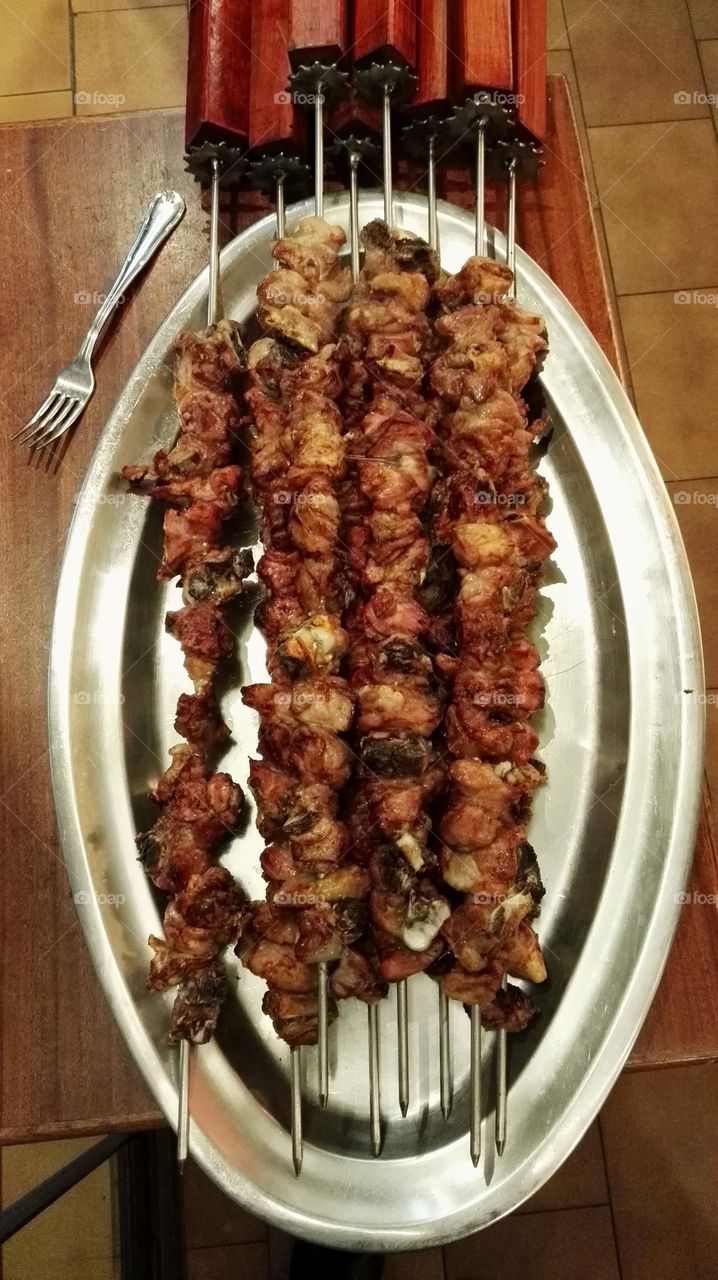 delicious brochette on a tray