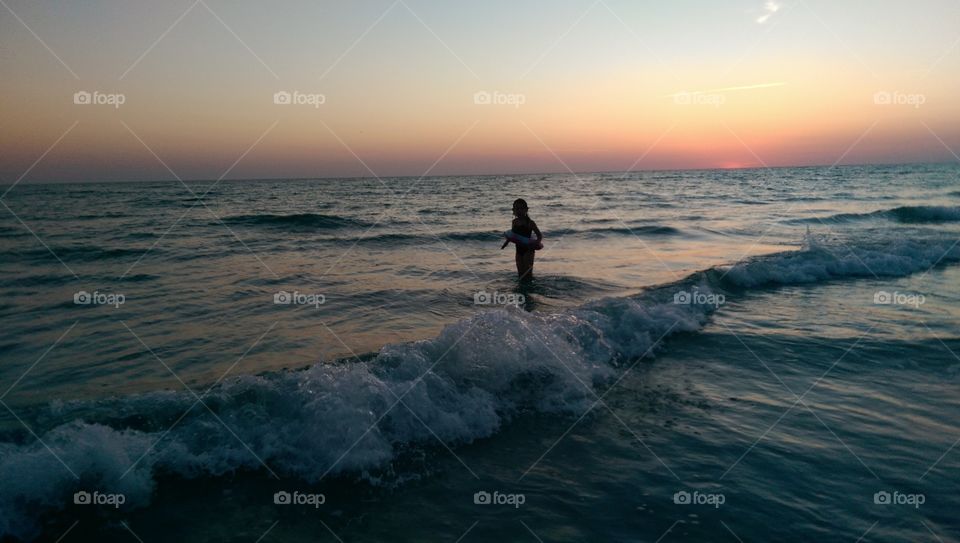 playing in the sunset