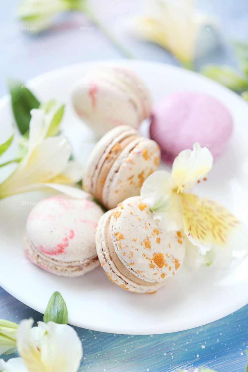 Delicious macaroons.Food photography