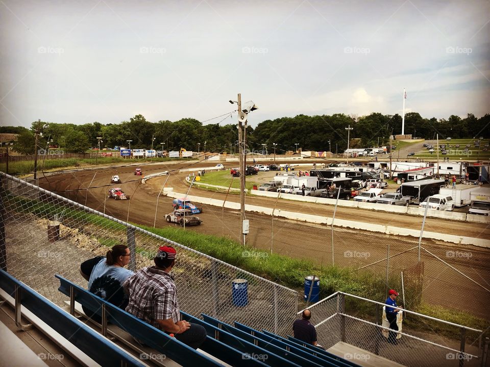 Stock cars at the dirt track
