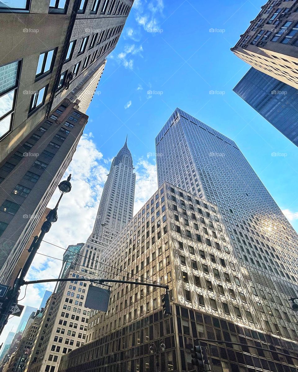 Looking up at the Chrysler Building in New York City 